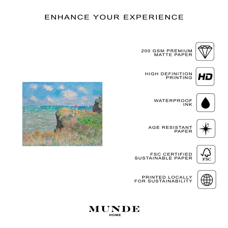 Claude Monet Cliff Walk at Pourville - Poster - Munde Home