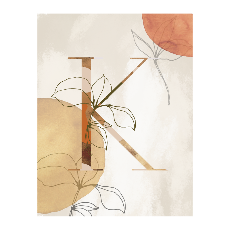 Floral Letter K - Poster - Munde Home