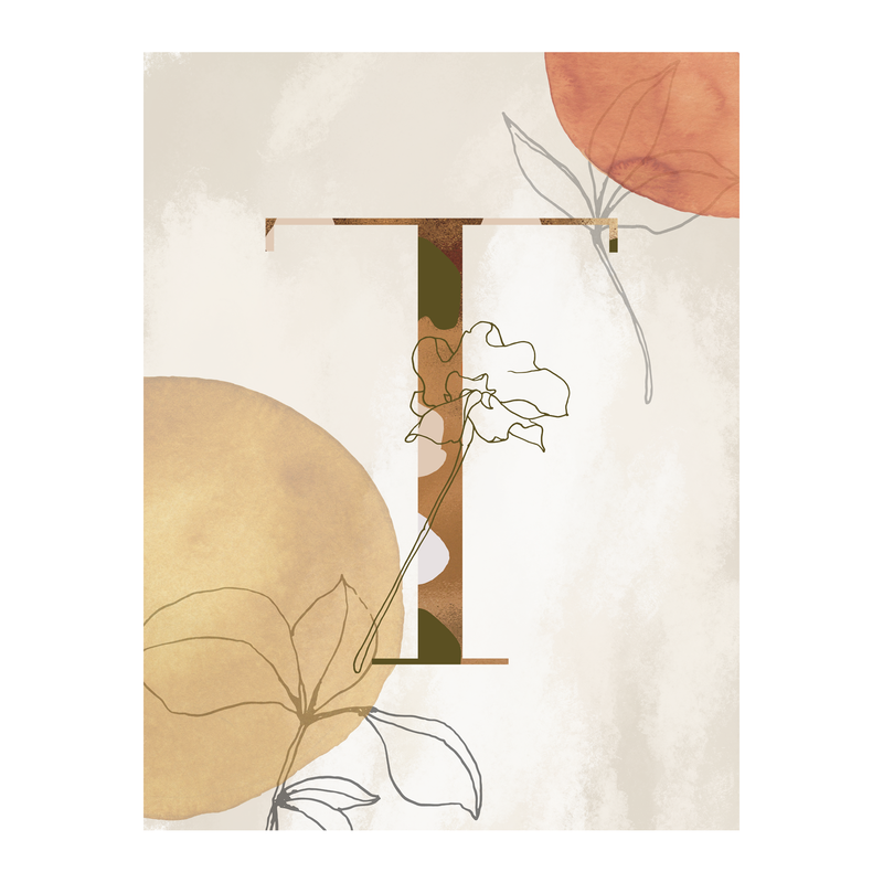 Floral Letter T - Poster - Munde Home