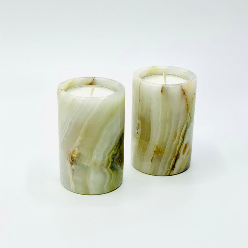 Tessa Onyx Tea Light Holders - Set of 2