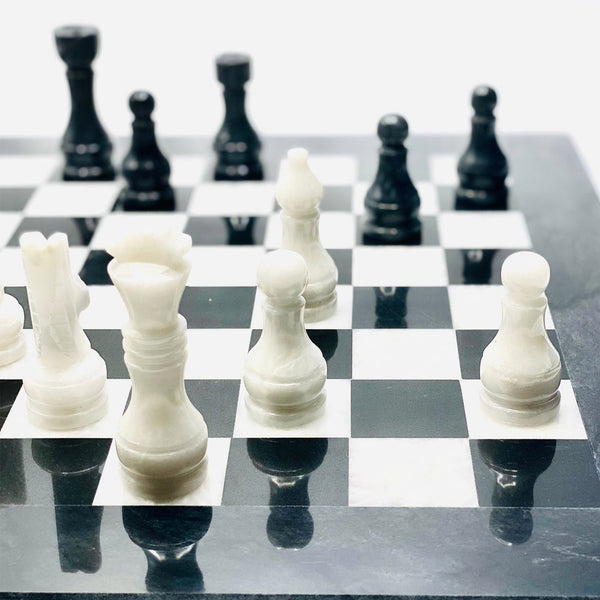 Nicco Black & White Marble Chess Set