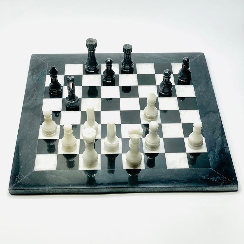 Nicco Black White Marble Chess Set Munde Home