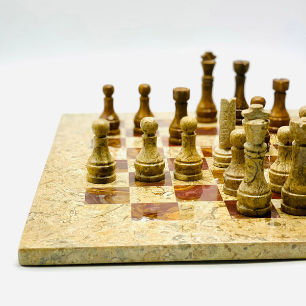 Nicci Marble & Red Onyx Chess Set