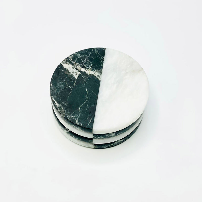 Eclisse Black & White Marble Coasters - Set of 4 – Munde Home