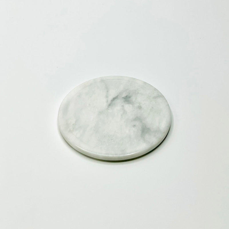 Bianca White Marble Coasters with Marble Holder - Set of 6