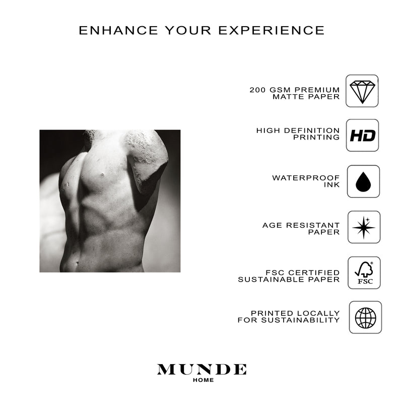 Marble Male Torso Statue - Poster