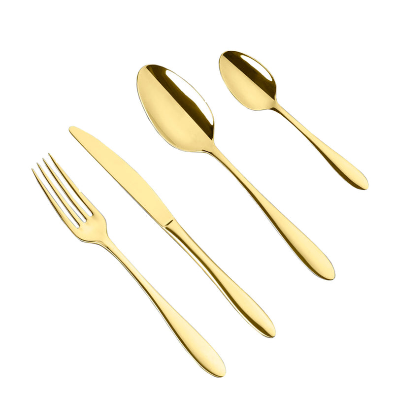 Oro Polished Gold Cutlery - Set of 16 - Munde Home