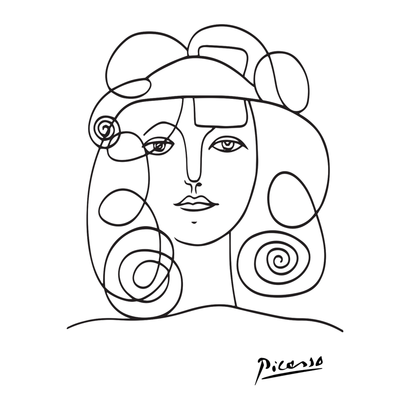 Pablo Picasso Print Portrait Minimal Art One Line 