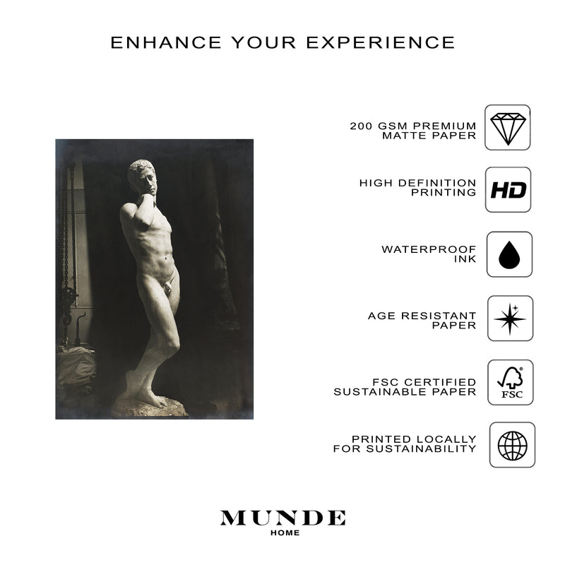 Posing Male Nude Statue - Poster