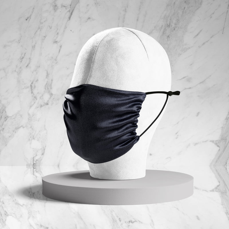 Silk Face Mask - Navy