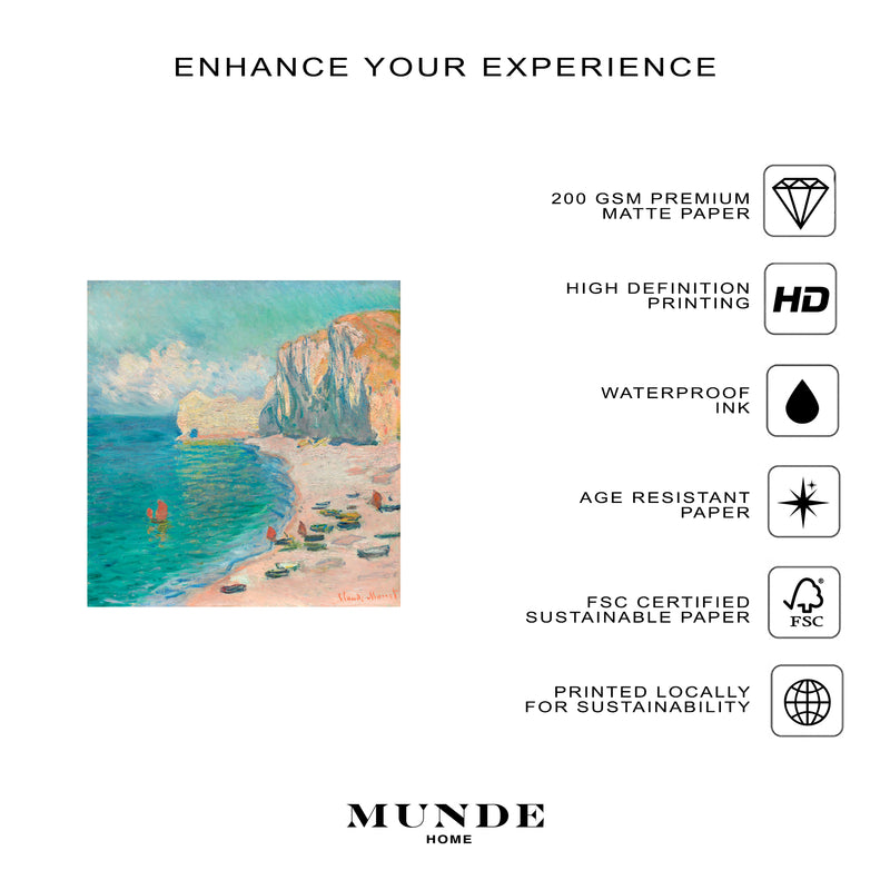 Claude Monet The Beach and the Falaise d'Amont - Poster - Munde Home