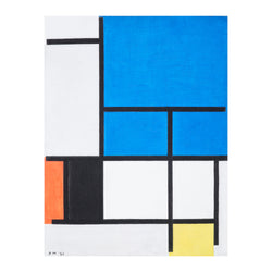 Piet Mondrian Composition with Large Blue Plane, Red, Black, Yellow, and Gray - Poster