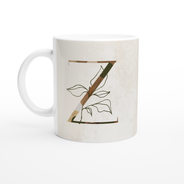 Floral Letter Z - Monogram Mug - Munde Home