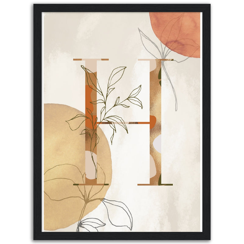 Floral Letter H - Poster - Munde Home