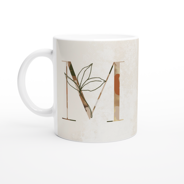 Floral Letter M - Monogram Mug - Munde Home