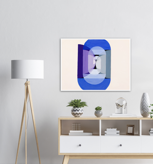 Blue Grey Violet Abstract Wheel - Poster