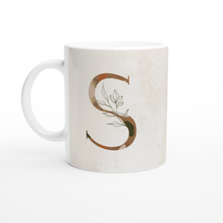 Floral Letter S - Monogram Mug