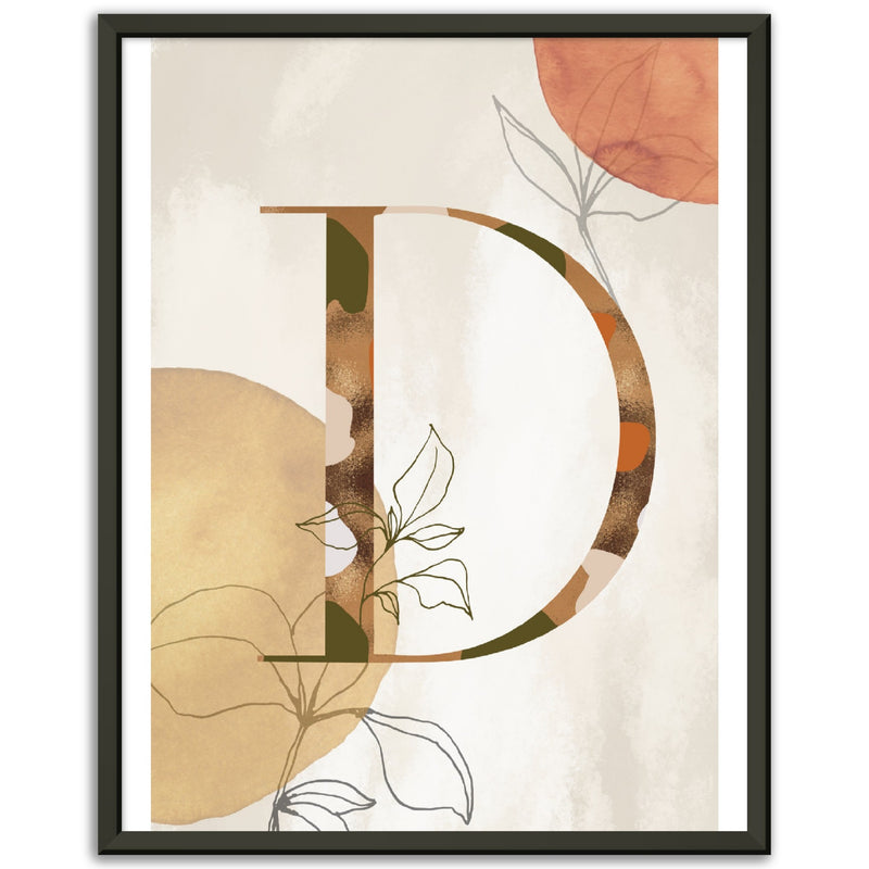 Floral Letter D - Poster - Munde Home