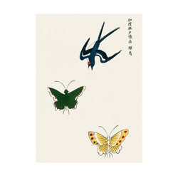 Taguchi Tomoki Swallow And Butterflies - Poster